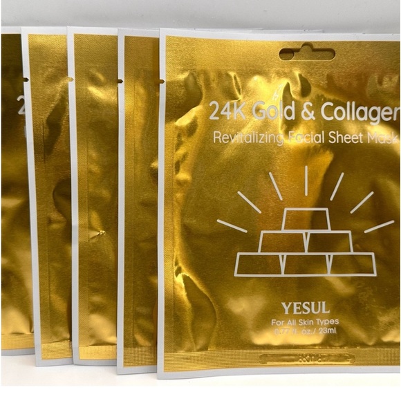 Yesul 24k Gold & Collagen Revitalizating Sheet Mask box of five masks - Picture 1 of 2